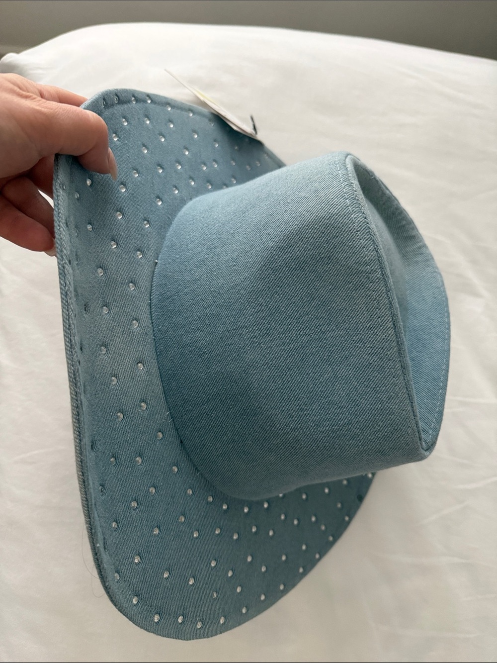 Light Blue Denim cowboy 🤠 Hat with Perforated Brim